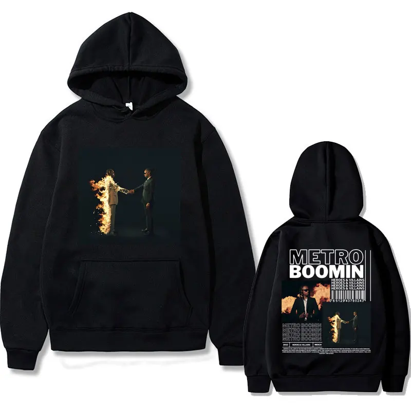 Top Trends: Rapper Metro Boomin Heroes &amp; Villains Music Album Print Hoodie Men Hip Hop Oversized Sweatshirts Male Vintage Hoodies Streetwear Shoppable Styles