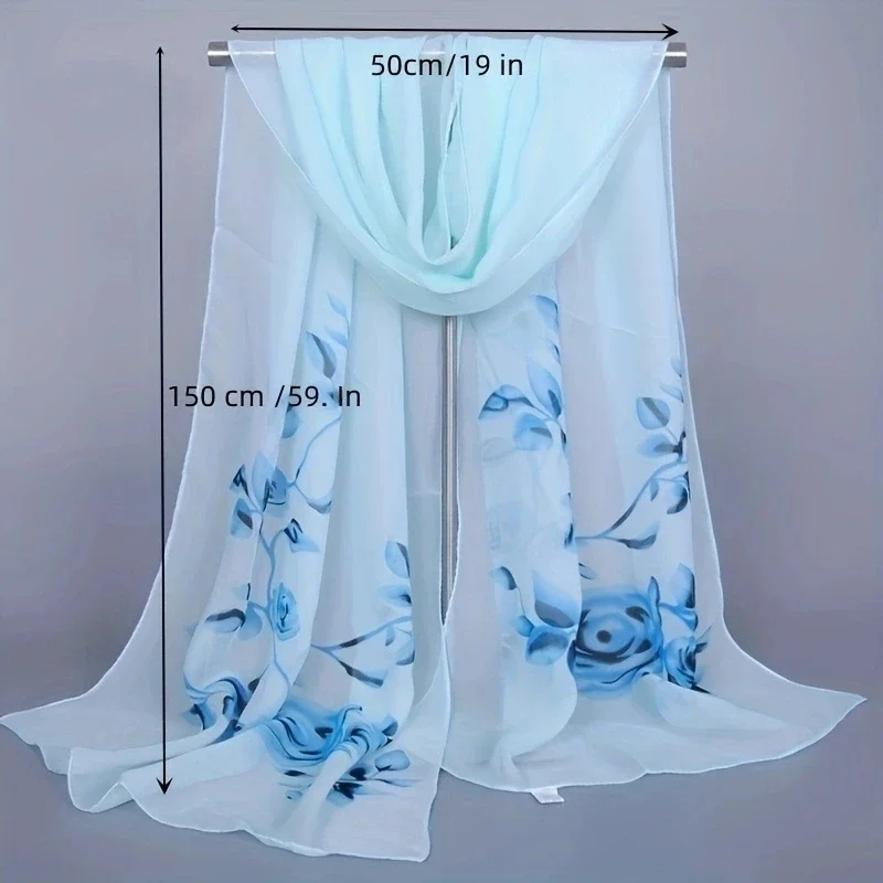 Top Trends: 2024 Spring And Summer Women Scarf New Pashmina Shawl Printed Cape Silk Chiffon Polyester Tippet Muffler 60*160cm Shoppable Styles - Image 4