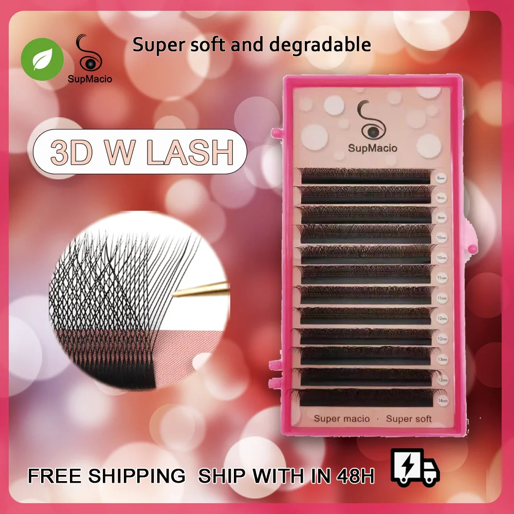 Top Trends: Supmacio 3D W Lashes W Shape Eyelash Extension 3D 0.07 D Curl Natural Soft Volume Cilios W Style Bloom Eyelashes Private Label Shoppable Styles