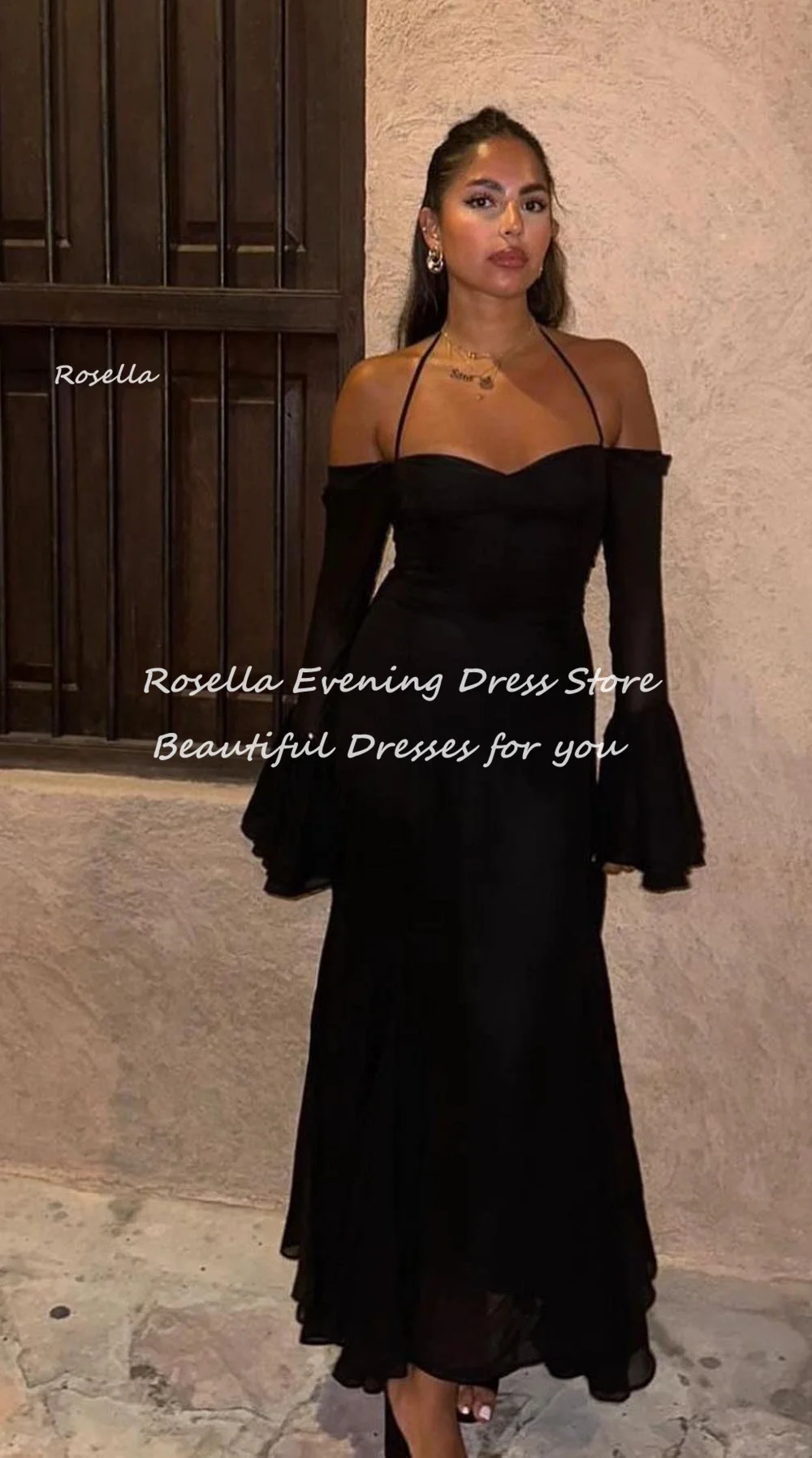 Top Trends: ROSELLA Sweetheart Halter Ruffles Party Evening Dress For Women Elegant Ankle Length Chiffon A-Line Prom Gown New 2023 Shoppable Styles - Image 4