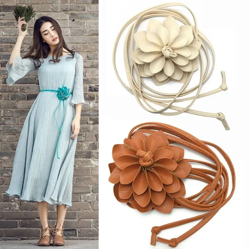 Top Trends: Exaggerated Flower Women's Leather Belt Adjustable Lace-up Chain Designer Corset Belt For Women Dress Sweater Waist Belt Jewelry Shoppable Styles - Image 6