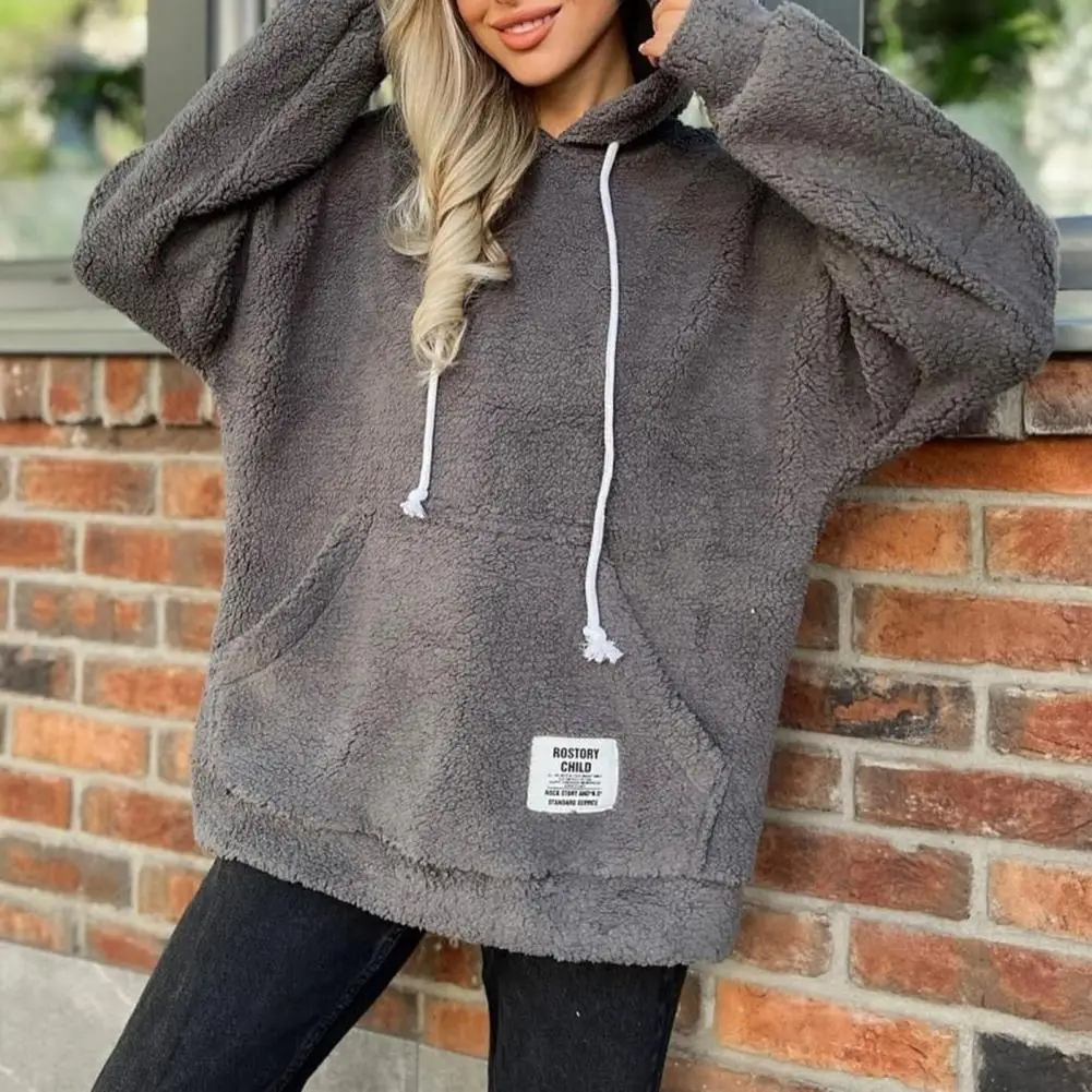 Top Trends: Solid Color Hoodie Fashionable Women's Hoodies With Pockets Cozy Plush Tops For Autumn Winter Featuring Drawstring Hooded Coat Shoppable Styles