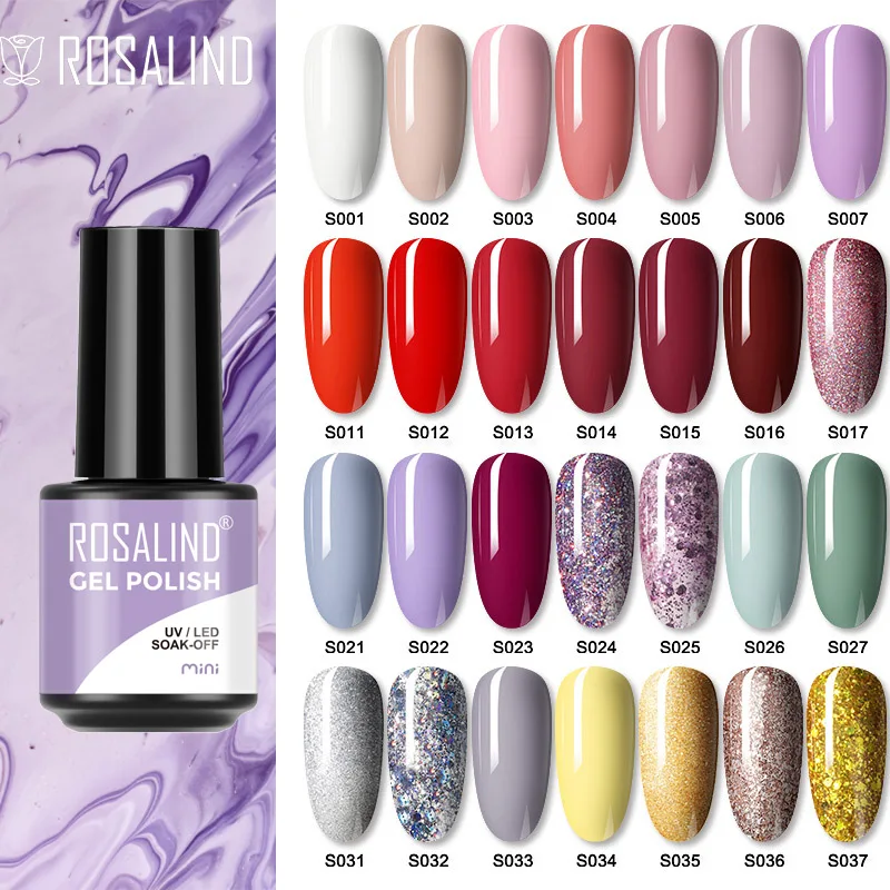 Top Trends: ROSALIND 7ML Glitter UV Gel Nail Polish Colorful Hybrid Varnishes Semi Permanent Nails Polish Soak Off Base Top For Nail Art Shoppable Styles