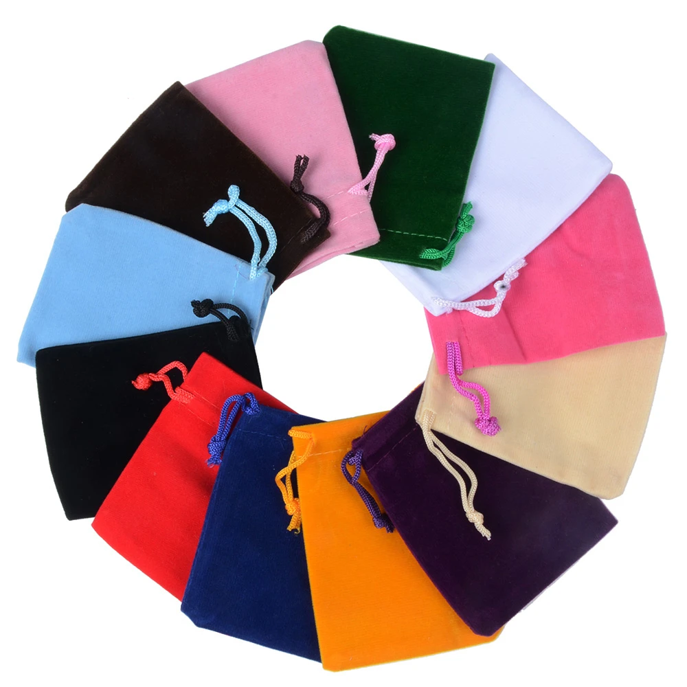 Top Trends: 10pcs / lot 5x7cm 7x9cm 9x12cm Coloful Velvet Pouches Jewelry Packaging Display Drawstring Packing Gift Bags &amp; Pouches Shoppable Styles