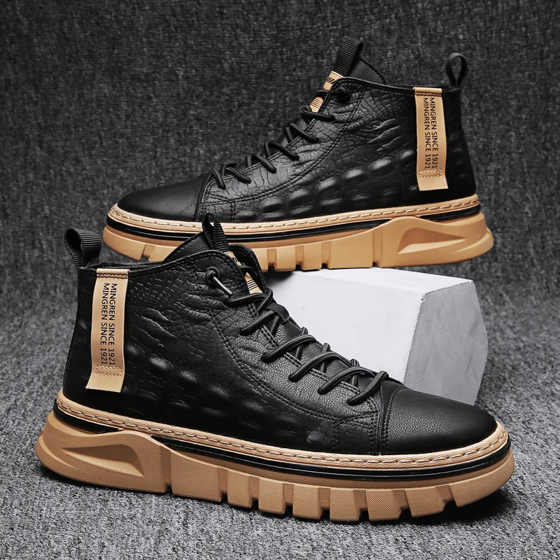 Top Trends: High Top Men's Casual Shoes 2023 Autumn And Winter Comfortable Sports Shoes Waterproof And Anti Slip Outdoor Motorcycle Boots Shoppable Styles