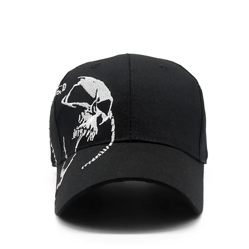 Top Trends: Embroidered Skull Cap For Men Cotton Sports Baseball Caps Fashion Black Pattern Women Snapback Army Male Cap Hip Hop Bone Shoppable Styles - Image 3