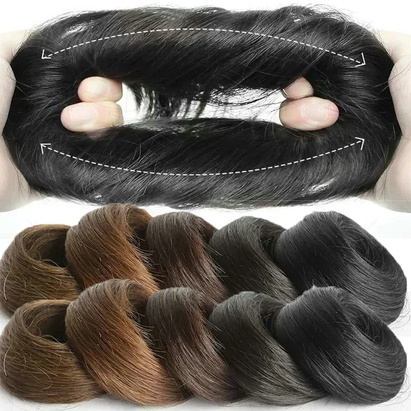 Top Trends: Invisible Ladies Elastic Straight Synthetic Hairpieces Scrunchie Wrap For Hair Bun Hairpins Wrap Donut Chignon Accessories Shoppable Styles