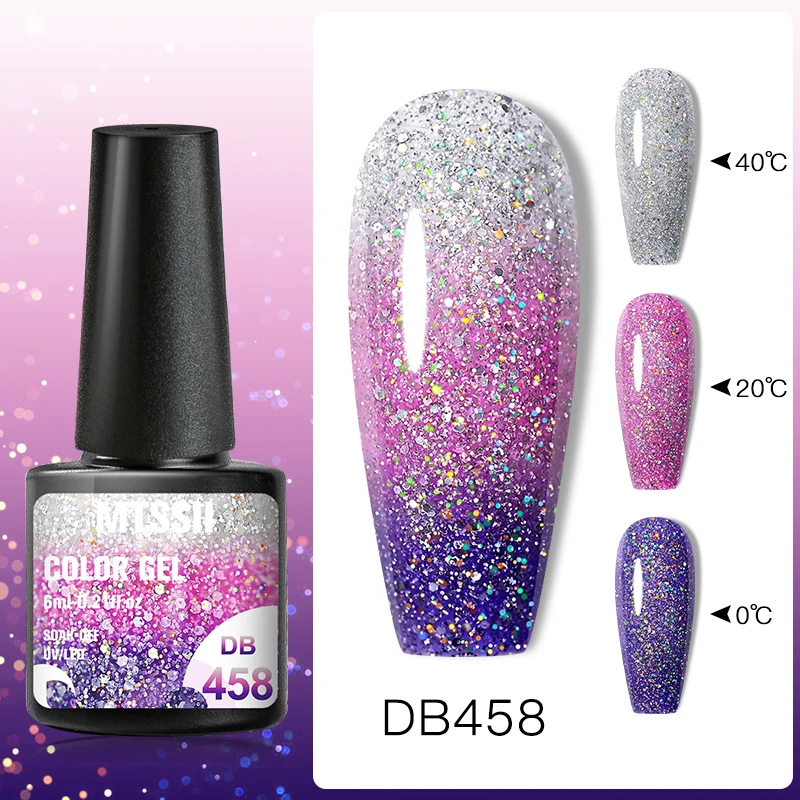 Top Trends: Mtssii 6ml Thermal 3-layers Color Changing UV Gel Polish Sparkle Glitter Nail Gel Polish Soak Off Nail Art Gel Varnishes Shoppable Styles