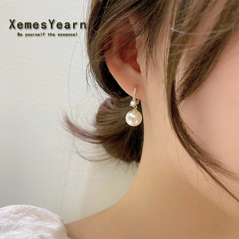 Top Trends: Elegant Lady's Pearl Pendant Earrings Korean Fashion Jewelry Party Student Girl's Simple Accessories Sweet Earrings For Woman Shoppable Styles - Image 2