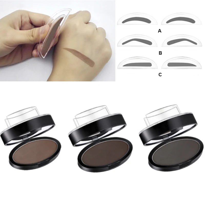 Top Trends: Eyebrow Powder Stamp Tint Stencil Kit Cosmetics Professional Makeup Waterproof Eye Brow Stamp Lift Eyebrow Enhancers Stencil Kit Shoppable Styles