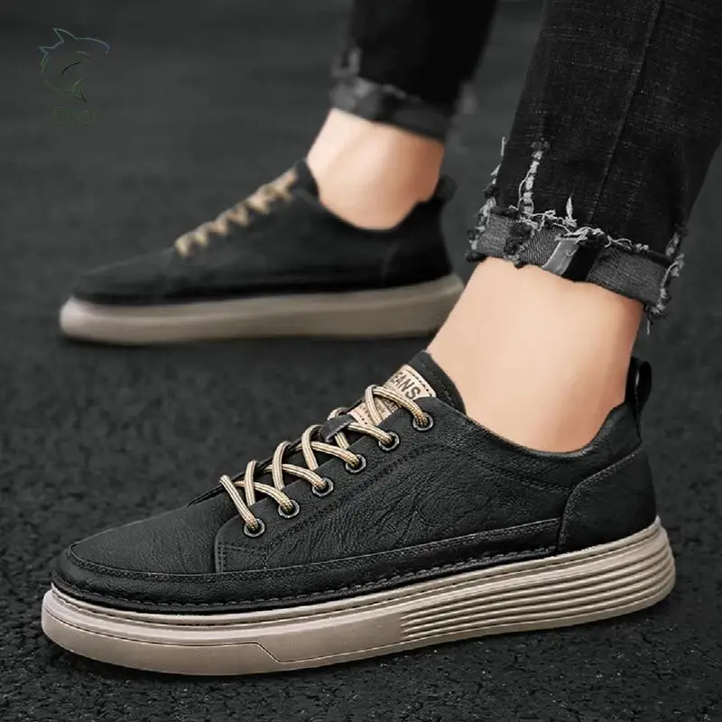 Top Trends: Spring Autumn New British Casual Leather Shoes Men's Korean Version Trend Versatile Board Shoes Men's Business Dress Shoes Men's Shoppable Styles