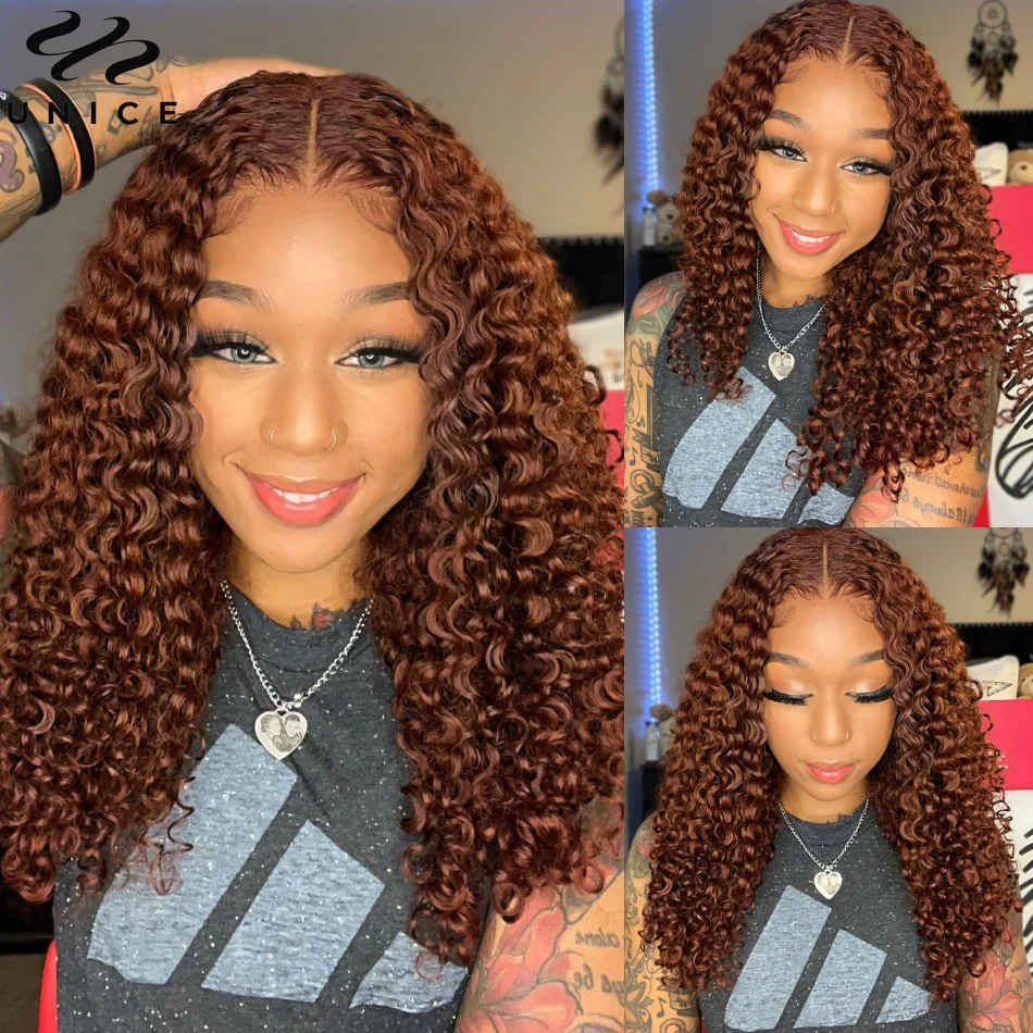 Top Trends: UNice Wear Go Glueless Wig Reddish Brown Pre Cut 6x4.75 Lace Closure Wig Human Hair Curly Wig With Baby Hair Shoppable Styles - Image 6