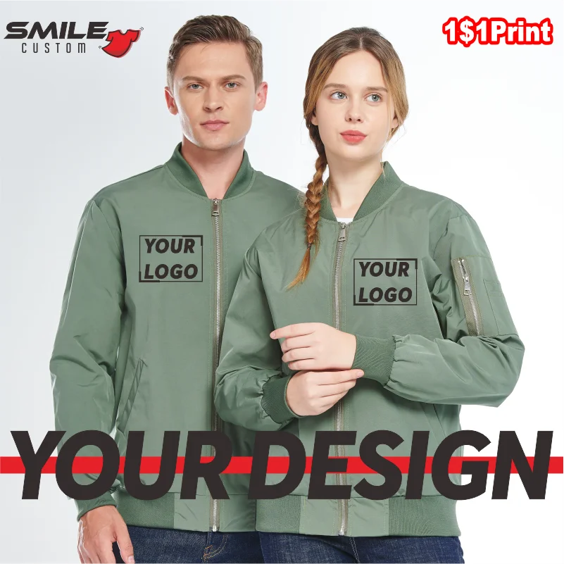 Top Trends: Men And Women Flight Jacket Custom Printing Logo Casual Bomber Coat Baseball Uniform Embroidery Pattern Trend Windbreaker Design Shoppable Styles