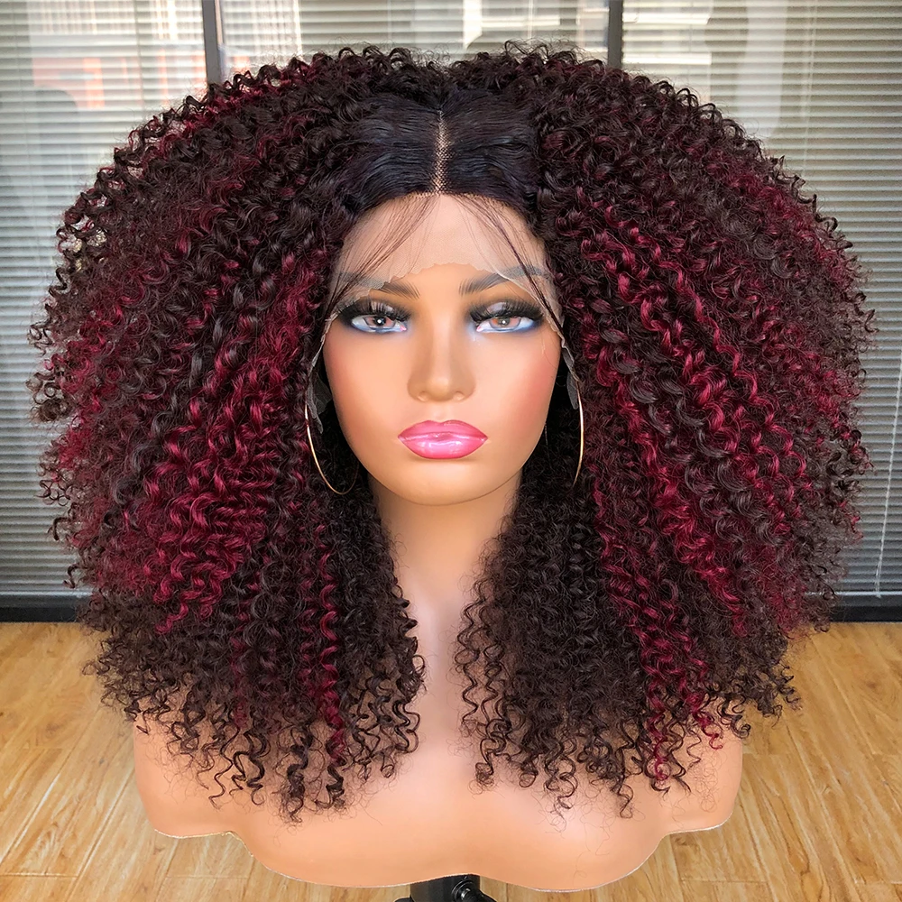 Top Trends: Afro Kinky Curly Wigs Synthetic Lace Front Short Bob Curly Wavy Wigs For Women With Babyhair Heat Resistant Daily Wear Cosplay Shoppable Styles