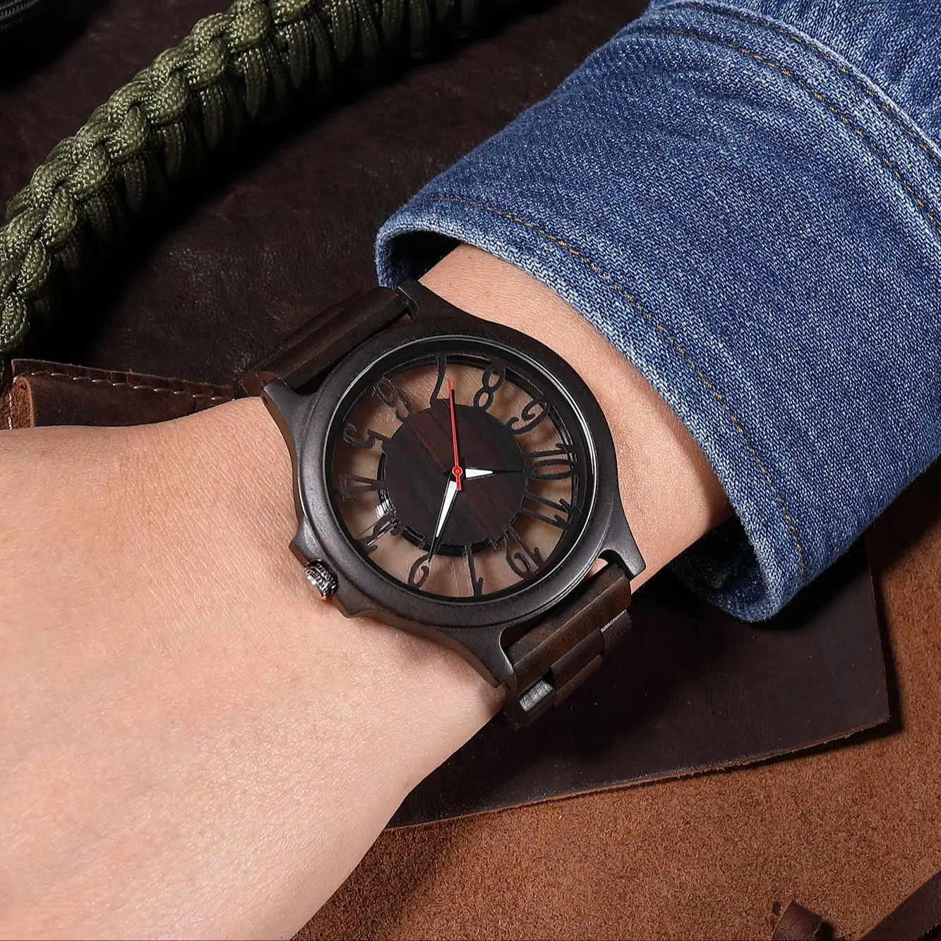 Top Trends: New Hollow Style Quartz Wooden Watch For Men And Women Big Dial Shoppable Styles - Image 4