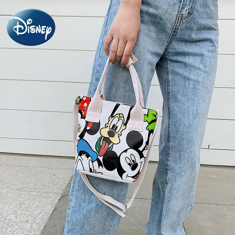 Top Trends: Disney Girls Handbag Cartoon Mickey Mouse Print Ladies Minnie Canvas Shoulder Bag Girls Fashion Donald Duck Shoppable Styles