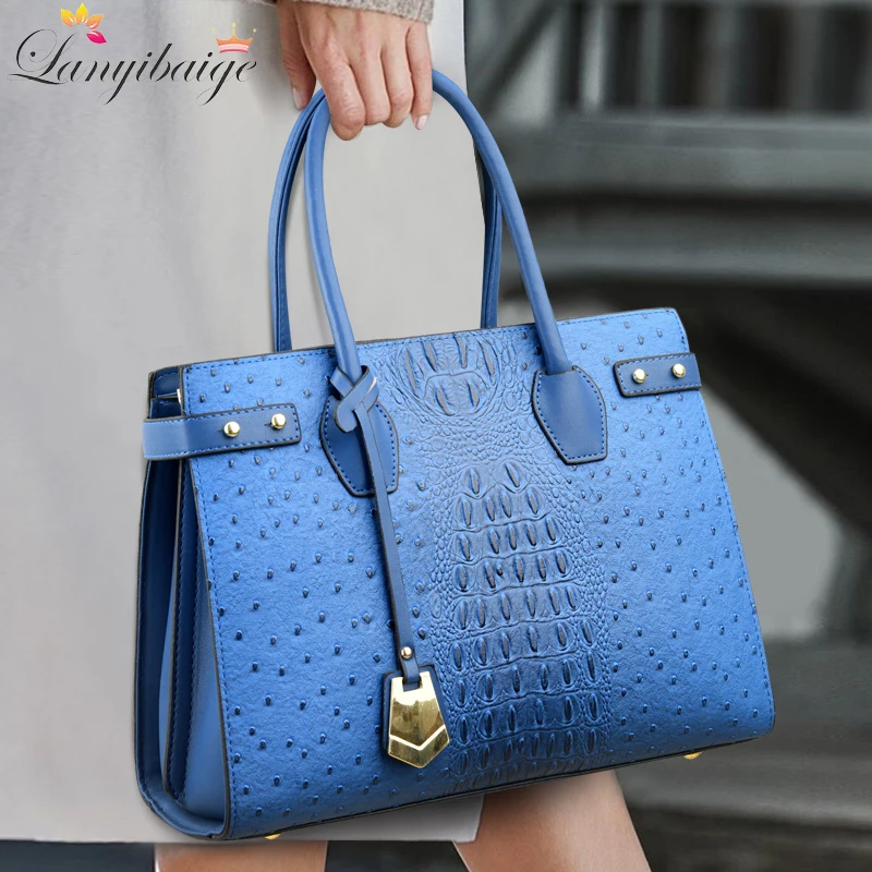 Top Trends: Luxury Genuine Leather Handbags For Women New Ladies Crocodile Pattern Shoulder Crossbody Bag Large Capacity Shopper Casual Tote Shoppable Styles