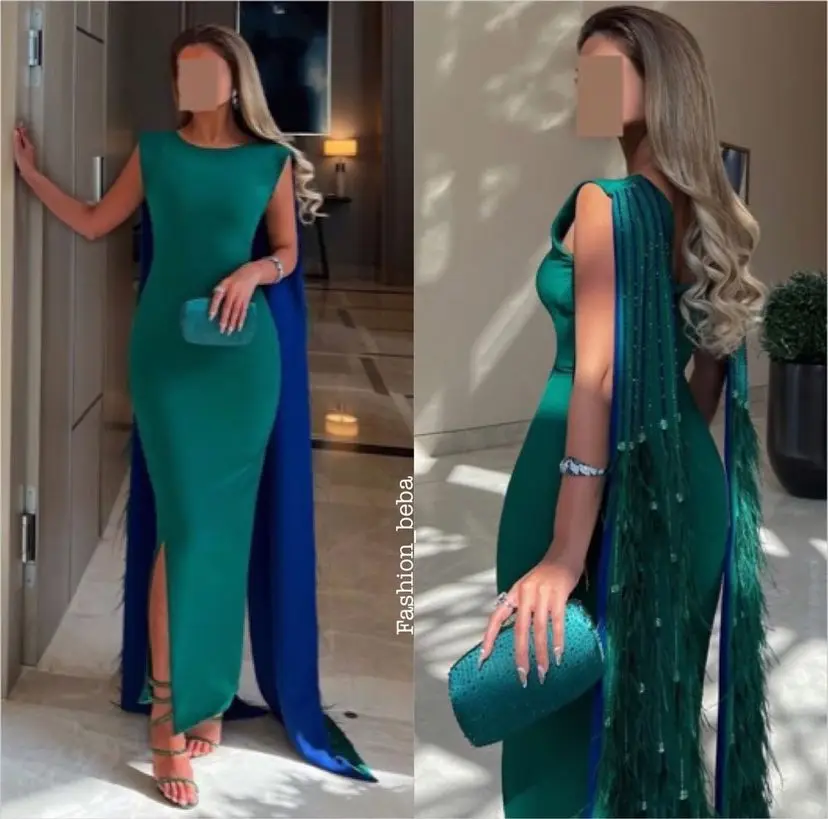 Top Trends: Luxury Mermaid Evening Dresses O-Neck Prom Dresses Feathers Floor Length Saudi Arabia Women's Formal Request Party Wedding Shoppable Styles