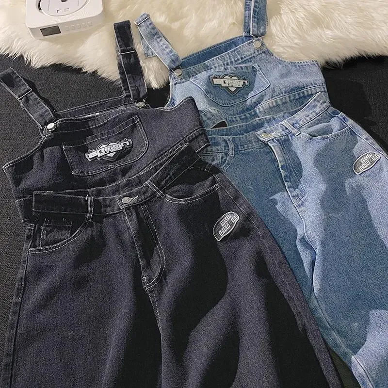 Top Trends: Summer Denim Two Piece Sets Womens Outfits Sling Design Sleeveless Short Tops And Loose Wide Leg Jeans Streetwear 2 Piece Sets Shoppable Styles