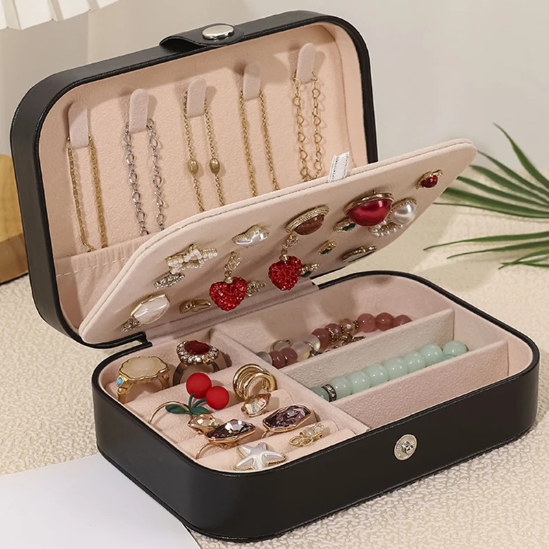 Top Trends: Portable Jewelry Box Jewelry Organizer Display Travel Jewelry Case Boxes Display Holder Button Leather Storage Zipper Jewelers Shoppable Styles