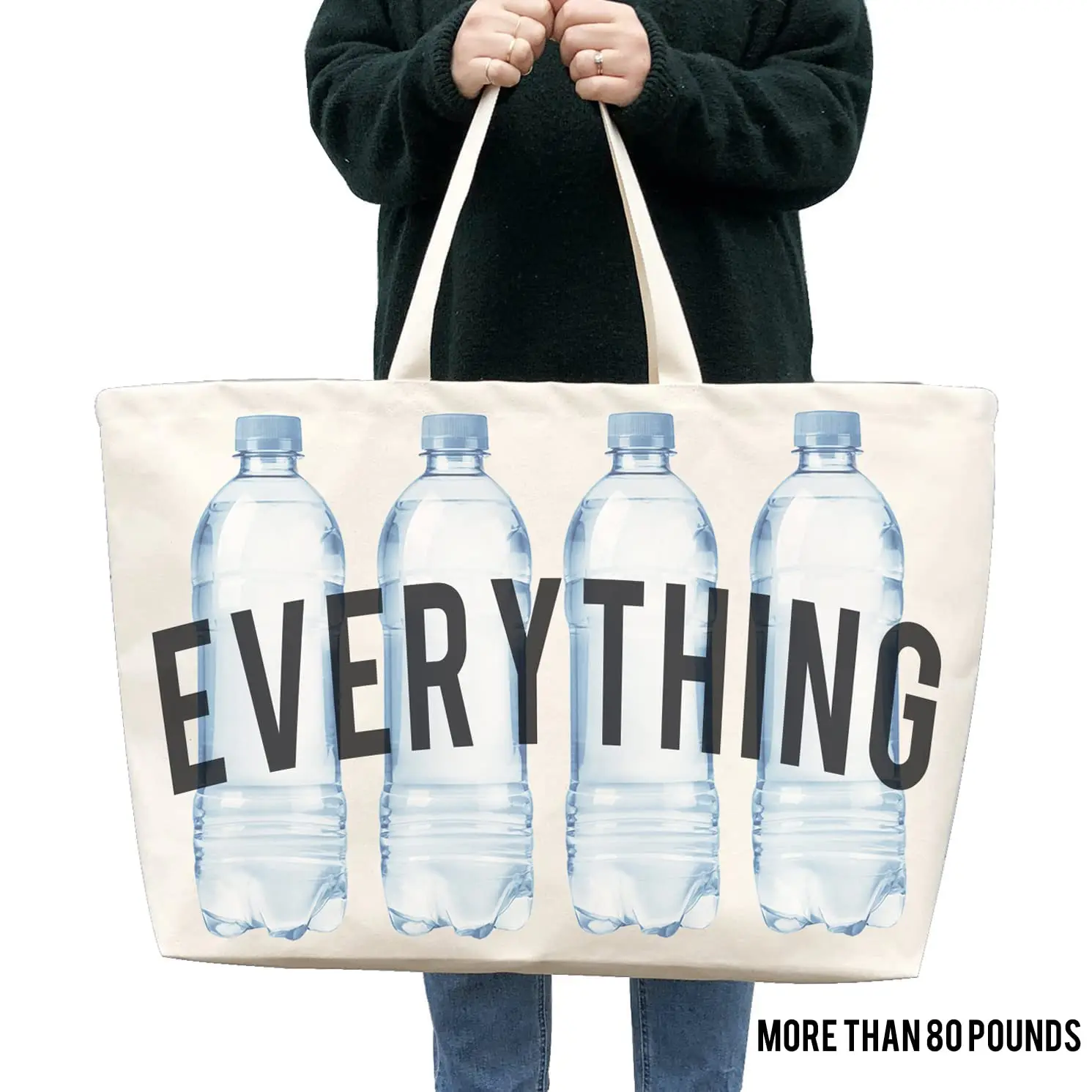 Top Trends: Canvas Tote Bag Extra Large Shopping Beach Totes Bags Reusable Grocery Bag，Printed “Everything ”Shopping Package 28‘ X 8’ X 16‘ Shoppable Styles - Image 6