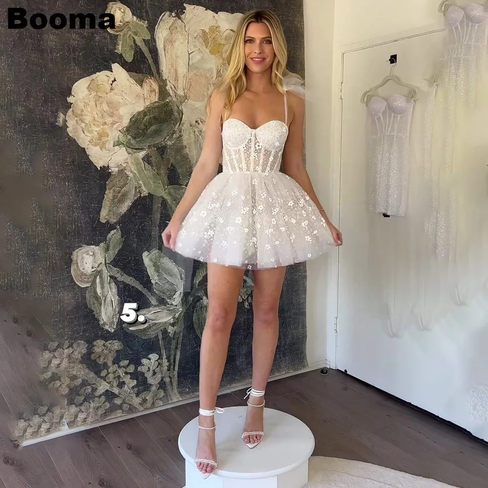 Top Trends: Booma Mini Bridals Dresses Sweetheart Flowers Tulle Boning Corset Short Wedding Party Dresses For Women 2023 Cocktail Gowns Shoppable Styles