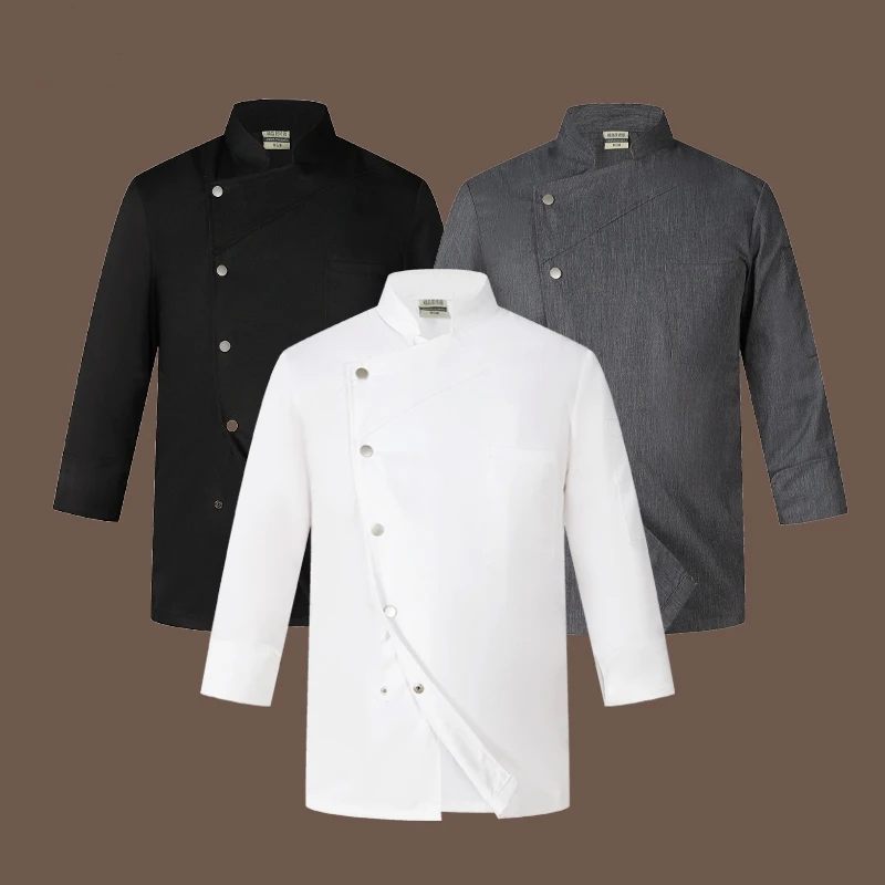 Top Trends: White Chef Jacket Long Sleeve Chef Uniform Cook Coat Chef T-shirt Baker Work Uniform Waiter Restaurant Hotel Clothes Women Logo Shoppable Styles