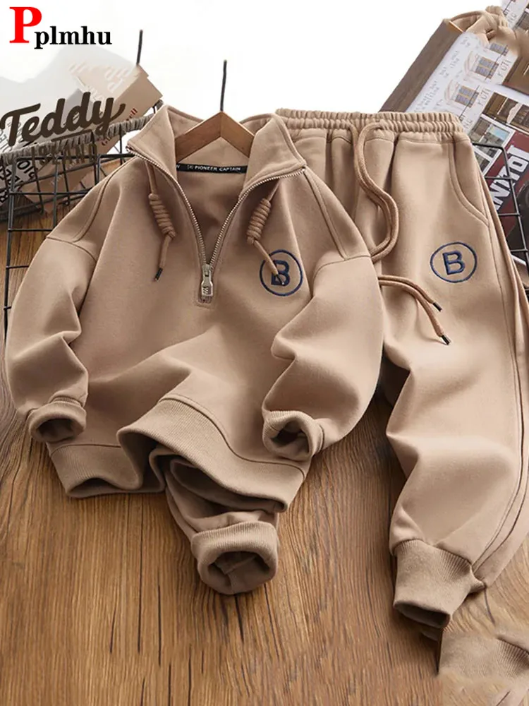 Top Trends: Children Tracksuit 2 Piece Sets Casual Zipper Design Tops And Boys New Sweatpants Ensemble Korean Fashion Kids Clothing Conjunto Shoppable Styles