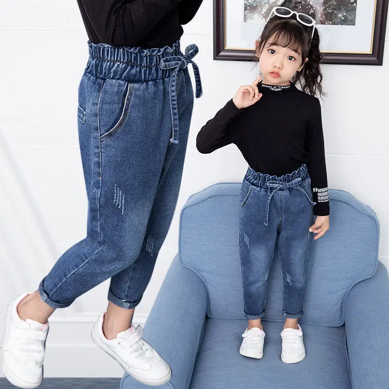 Top Trends: Summer Teen Girls Jeans Blue High Waist Slim Denim Pants For Girls Kids Trousers Casual Children Clothes For 8 10 12 Years Shoppable Styles