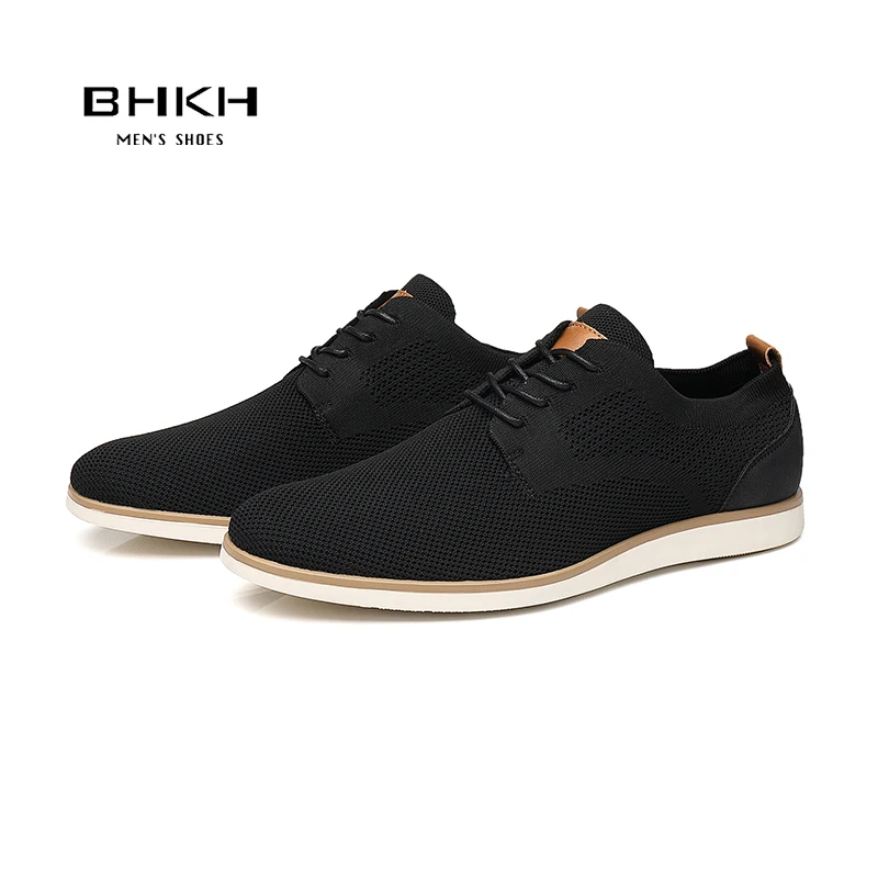 Top Trends: BHKH Running Shoes 2022 Breathable Knitted Mesh Lightweight Casual Shoes Office Work Footwear Men For Shoes Zapatillas Mujer Shoppable Styles