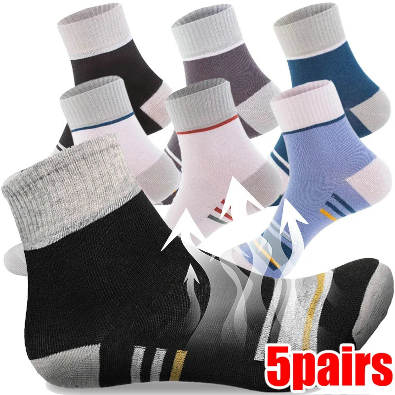 Top Trends: New High Quality Men Socks Cotton Breathable Sports Stripe Casual Athletic Spring Autumn For Male Sock Plus Size Shoppable Styles