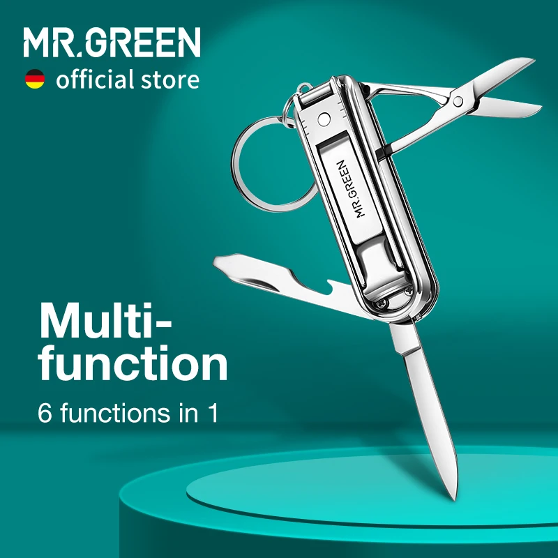 Top Trends: MR.GREEN Multifunctional Nail Clipper Stainless Steel Six Functions Nail Files Bottle Opener Small Knife Scissors Nail Cutter Shoppable Styles