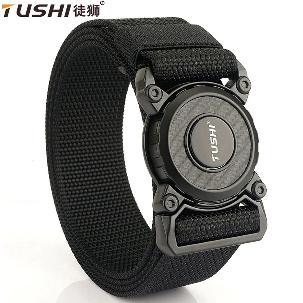 Top Trends: TUSHI Genuine Tactical Belt Quick Release Outdoor Military Belt Soft Real Nylon Sports Accessories Men And Women Black Belt Shoppable Styles