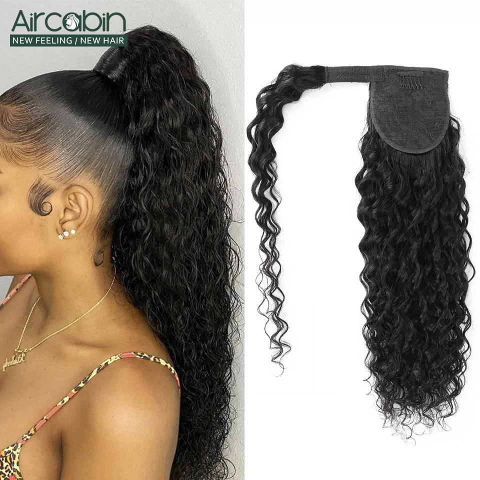 Top Trends: Water Wave Ponytail Human Hair Wrap Around Ponytail Extensions Remy Hair Ponytails Clip In Hair Extensions 28 30 Inches Shoppable Styles