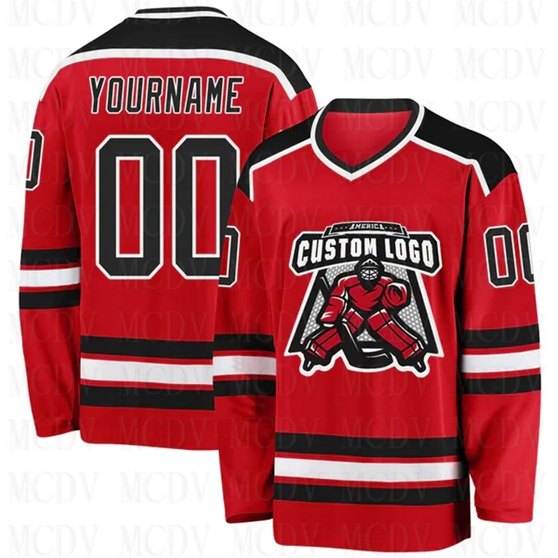 Top Trends: Custom Red Black-White Hockey Jersey 3D Print You Name Number Youth Mens Women Ice Hockey Jersey Competition Training Jerseys Shoppable Styles