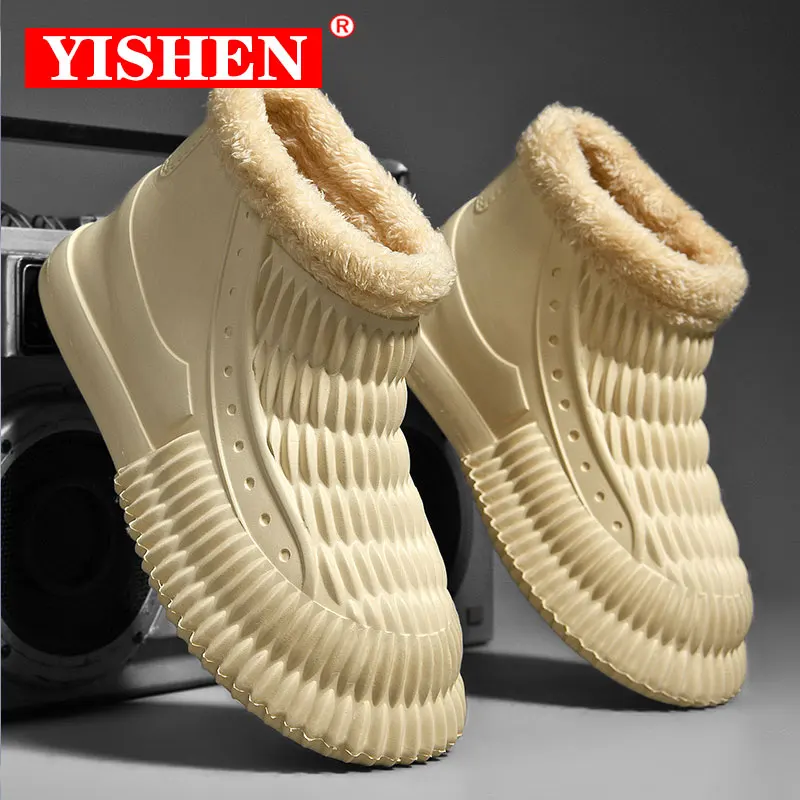 Top Trends: YISHEN Men Boots Fashion Trend Winter Warm Plush Cotton Shoes For Men Waterproof Snow Boots Botas Para Hombre Plus Size 39-46 Shoppable Styles