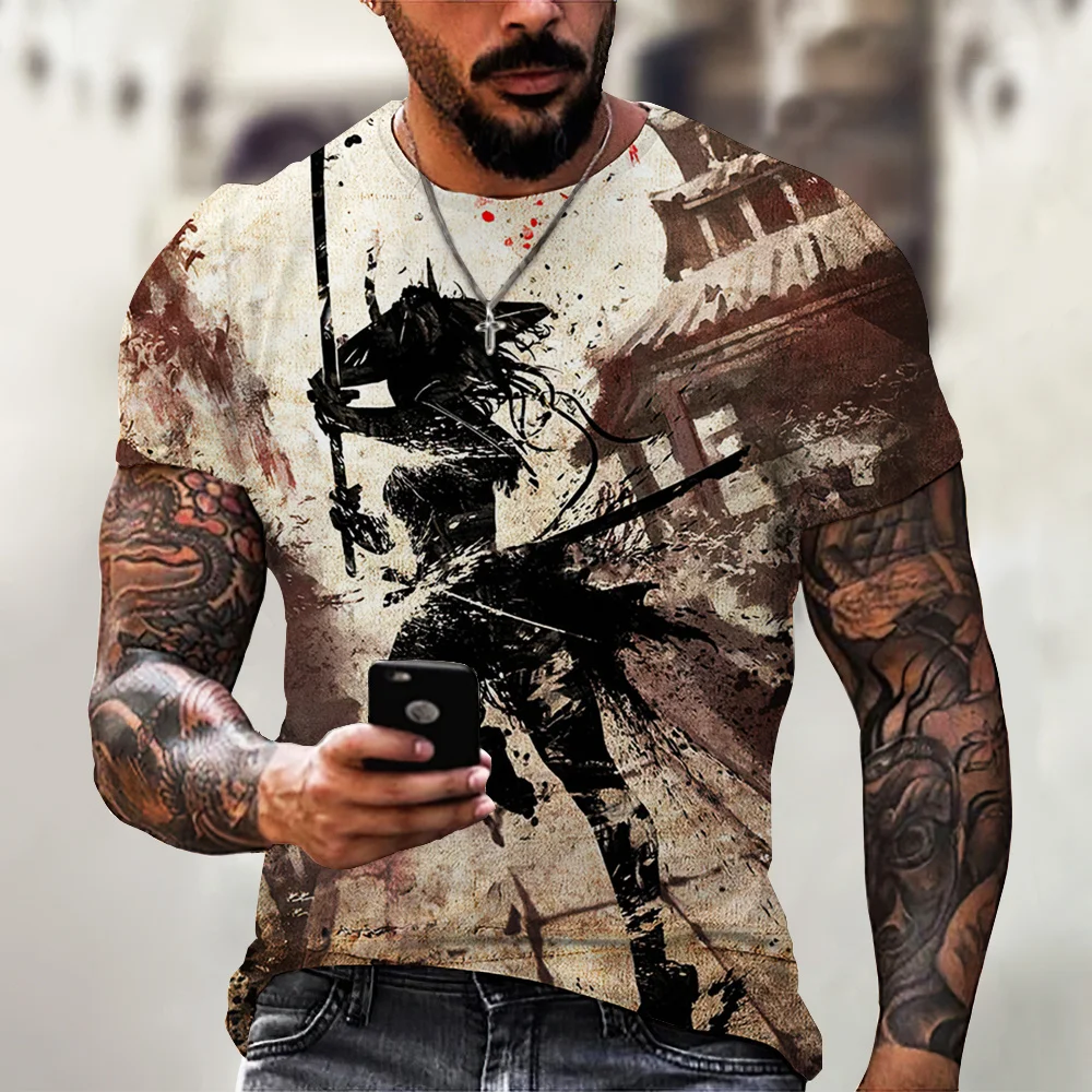 Top Trends: Vintage Samurai T-shirts For Men 3D Japan Style Print Short Sleeve Tops Street Hip Hop Streetwear Ninja Tees Men's T Shirt 6XL Shoppable Styles - Image 6