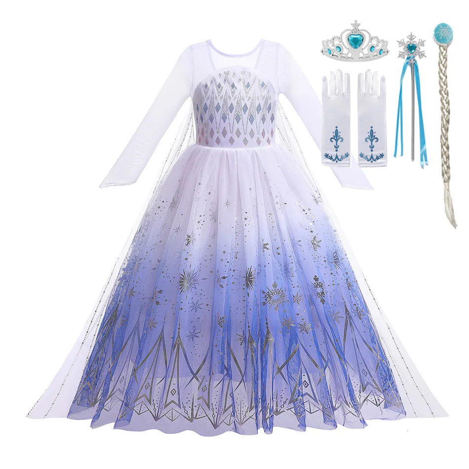 Top Trends: Disney Princess Dress For Girl Elsa Anna Rapunzel Costume Kid Birthday Party Clothes Carnival Cosplay Frozen1 / 2 Cinderella Shoppable Styles - Image 3