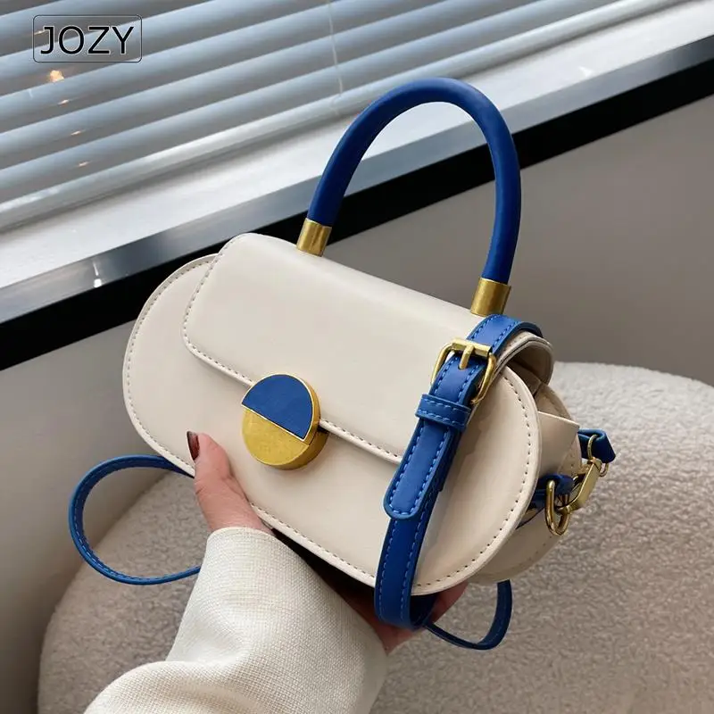 Top Trends: JOZY Contrasting Colors Shoulder Bags For Women Luxury Designer 2023 Fashion Short Handle Tote Small PU Leather Crossbody Bag Shoppable Styles