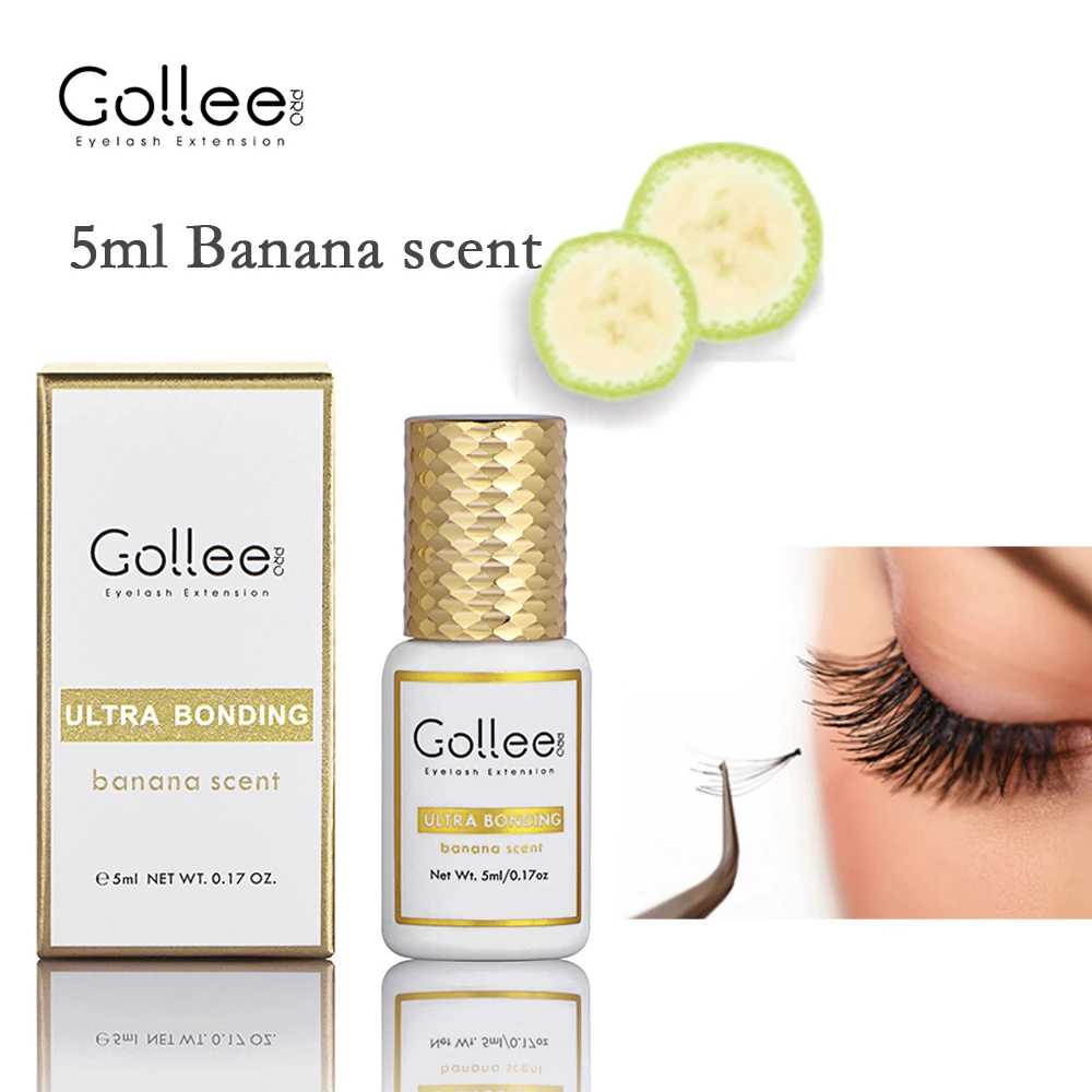 Top Trends: Gollee Banana Scent Eyelash Glue 1s Fast Drying Waterproof Glue Premade Fans Glue 3-5 Weeks Lasting Eyelash Extension Glue Salon Shoppable Styles