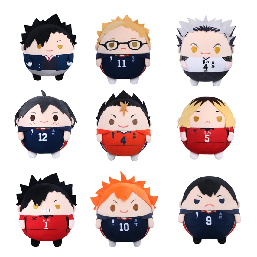 Top Trends: Haikyuu Plush Round Plush Doll Kageyama Kenma Tetsurou Tsukishima Figure Toys Anime Cosplay Collectibles Dolls Cotton Shoppable Styles