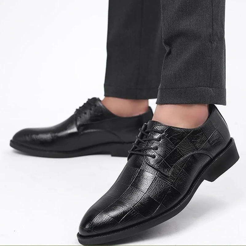 Top Trends: Elegant Mens Wedding Dress Shoes Men Leather Casual Breathable Oxford Shoe With Heel Business Social Shoe Male Dress Shoes Shoppable Styles