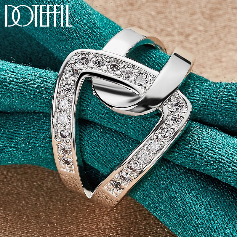 Top Trends: DOTEFFIL 925 Sterling Silver Geometry AAAAA Zircon Ring For Woman Man Wedding Engagement Charm Party Jewelry Shoppable Styles