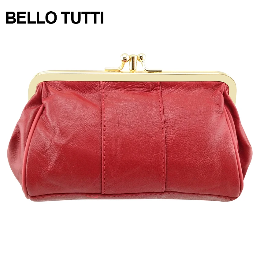 Top Trends: BELLO TUTTI Original New Metal Hasp Small Wallets Women Mini Coin Purse Genuine Leather Sheepskin Card Holder Zipper Change Bags Shoppable Styles