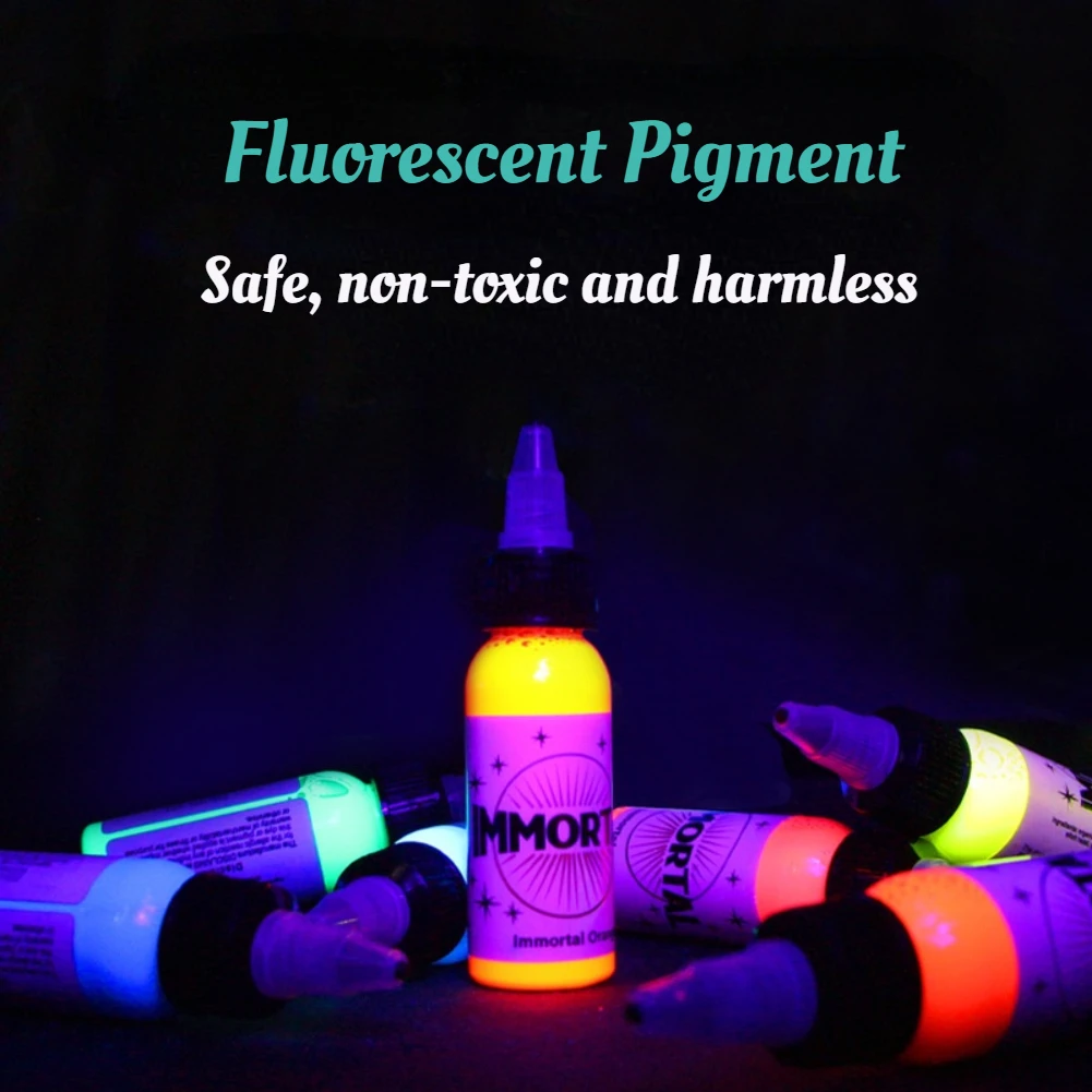 Top Trends: 8Colors Fluorescent Tattoo Pigment Purple Light Professional Semi-Permanent Microblading Easy Coloring Body Makeup Inks 15ML Shoppable Styles