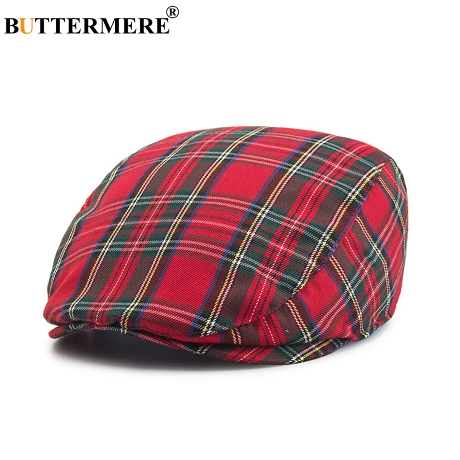 Top Trends: BUTTERMERE Womens Plaid Flat Caps Male Casual Cotton Vintage Berets Hats Summer Spring Classic Checkered Stylish Gatsby Cap Shoppable Styles