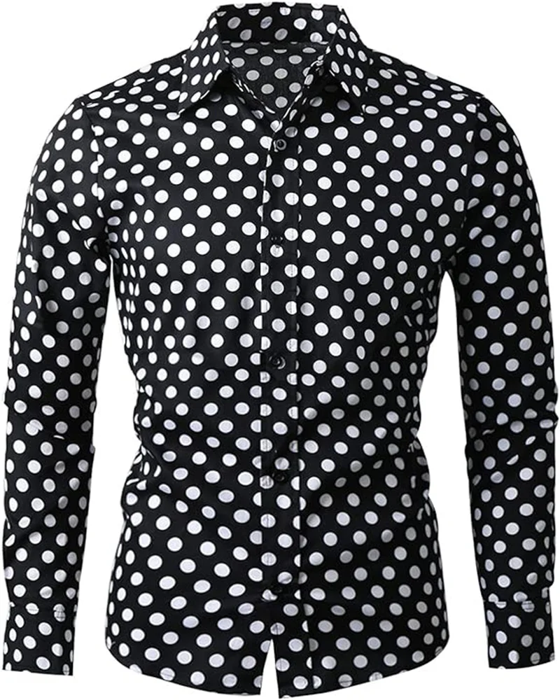 Top Trends: 2023 10 Colors Polka Dot Long Sleeve Slim Shirt 3D Printed Lapel Button Top Long Sleeve Shirt Clothing Designer Design S-6XL Shoppable Styles