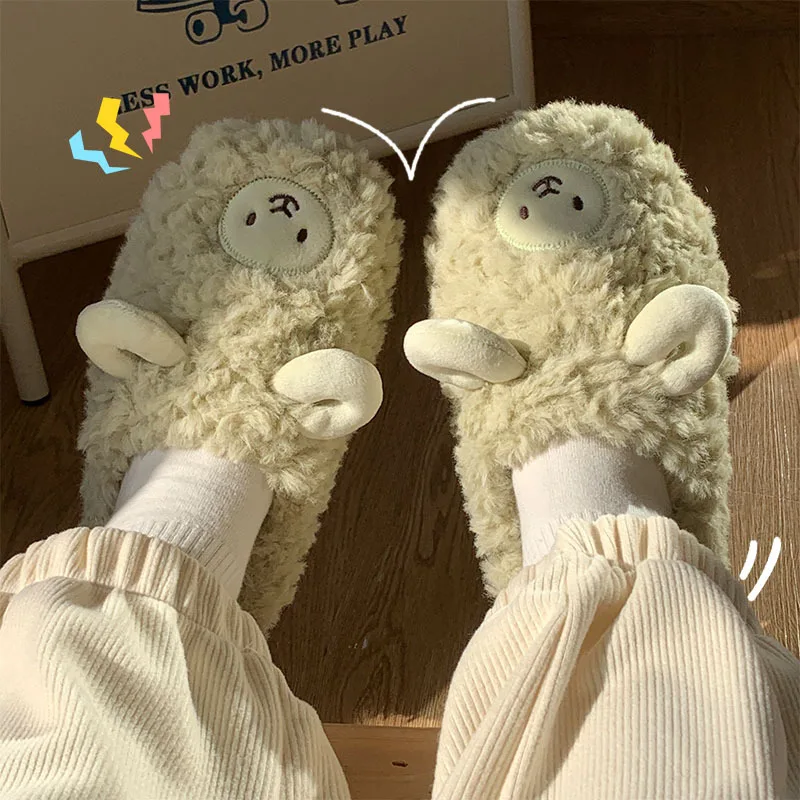 Top Trends: Cartoon Cute Thick-soled Warm Cotton Shoes Ladies Men&#039;s Winter Cotton Slippers Autumn And Winter Indoor Home Couple Slippers Shoppable Styles