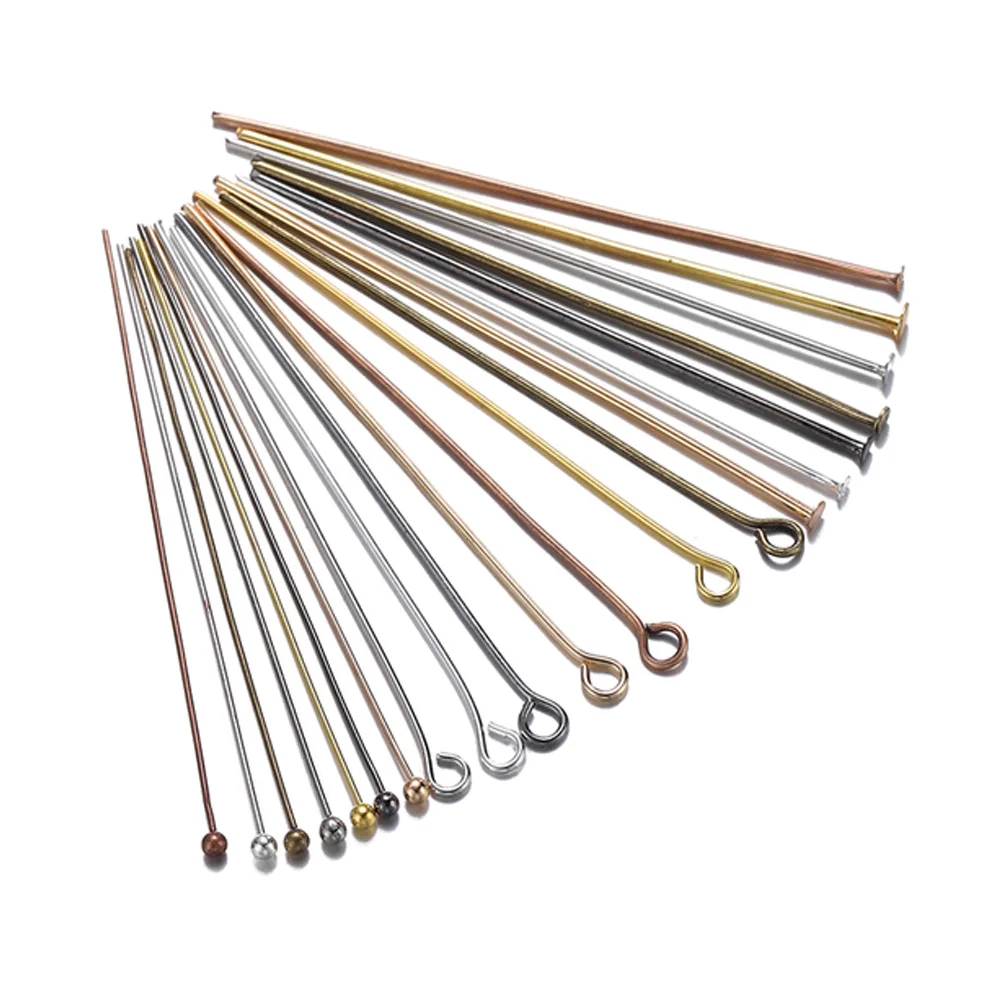 Top Trends: 100 / 200pcs / Lot 3 Styles 16-70 Mm Eye Pins Ball Head Pins For Earring Bracelet Pendant For Jewelry Findings Making DIY Supplies Shoppable Styles