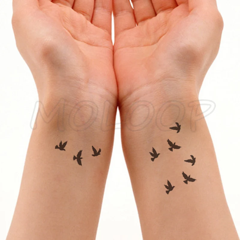 Top Trends: Waterproof Temporary Tattoo Sticker Bird Animal Pattern Small Tatoo Stickers Flash Fake Tattoos For Girl Men Women Kid Shoppable Styles